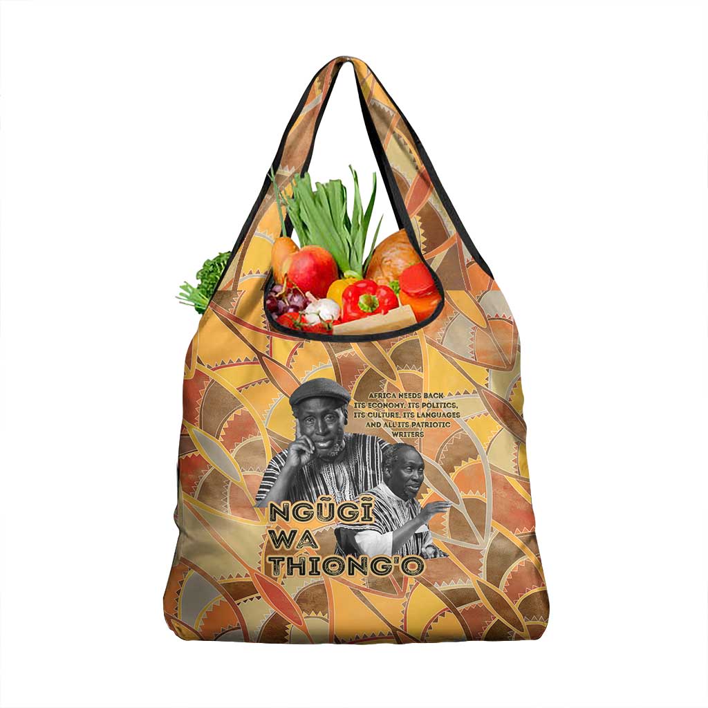 Ngugi wa Thiong O Grocery Bag African Literary Icon Portrait Cultural Revival - Wonder Print Shop