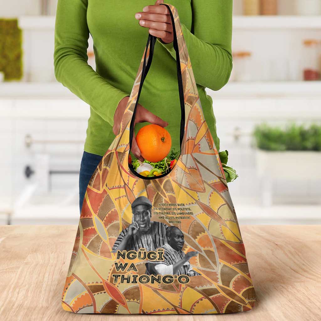 Ngugi wa Thiong O Grocery Bag African Literary Icon Portrait Cultural Revival - Wonder Print Shop