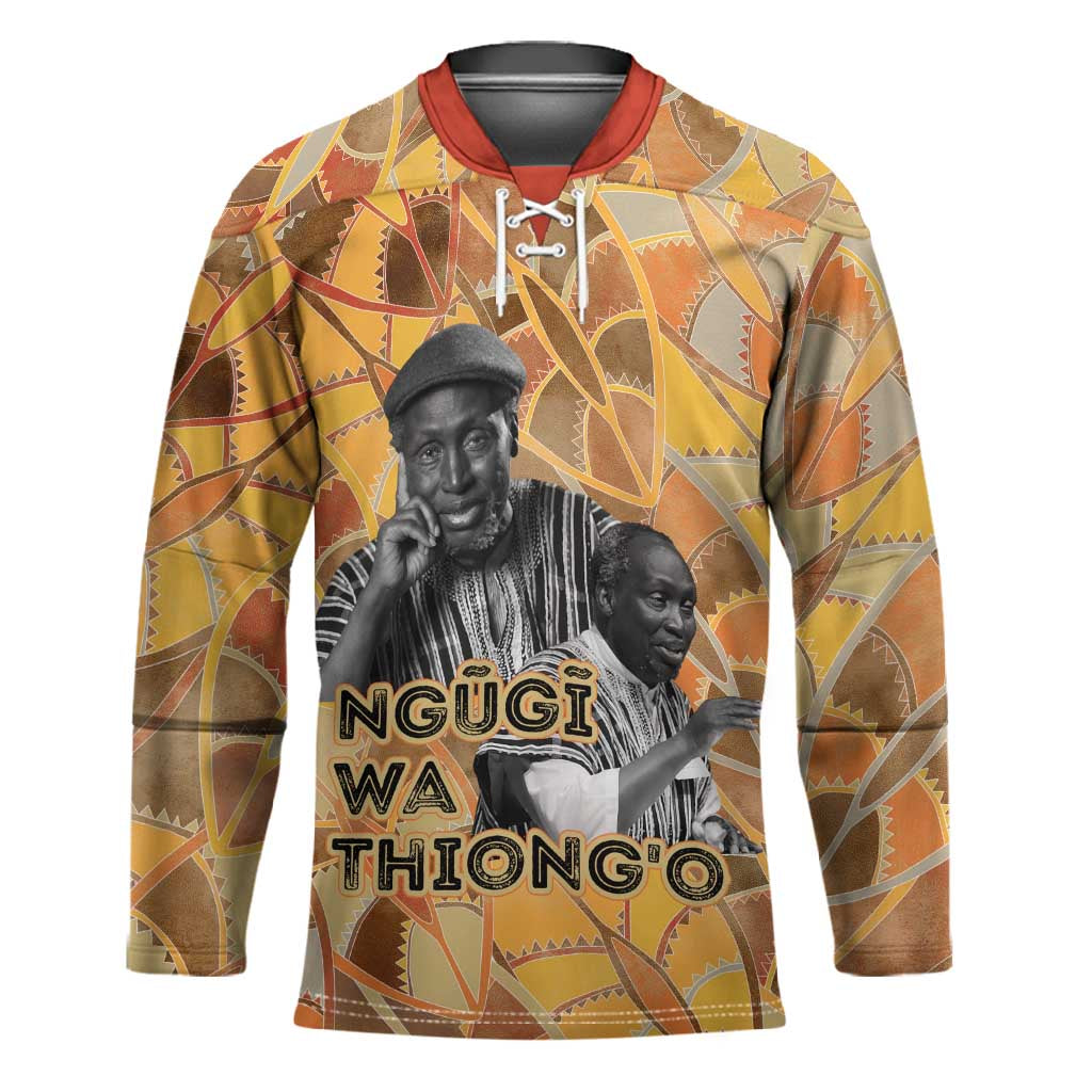 Ngugi wa Thiong O Hockey Jersey African Literary Icon Portrait Cultural Revival - Wonder Print Shop