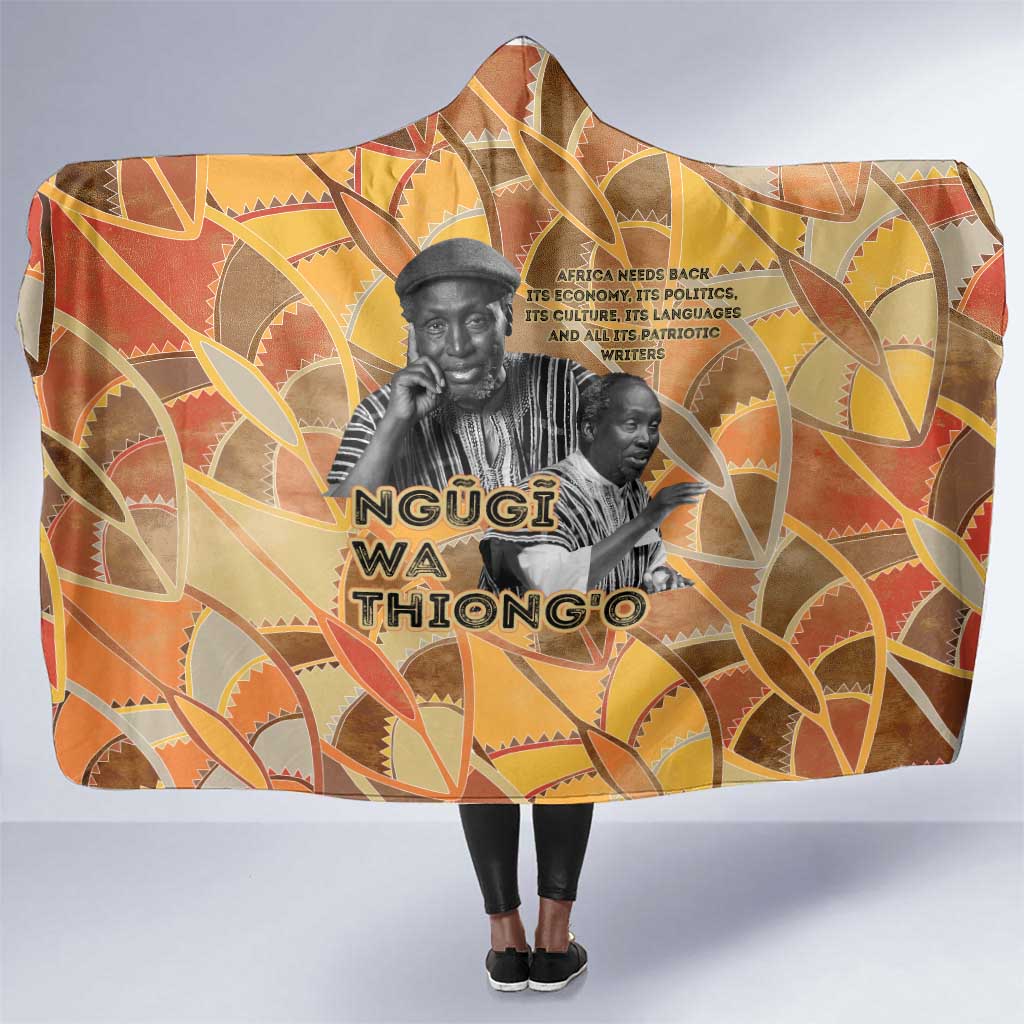 Ngugi wa Thiong O Hooded Blanket African Literary Icon Portrait Cultural Revival - Wonder Print Shop