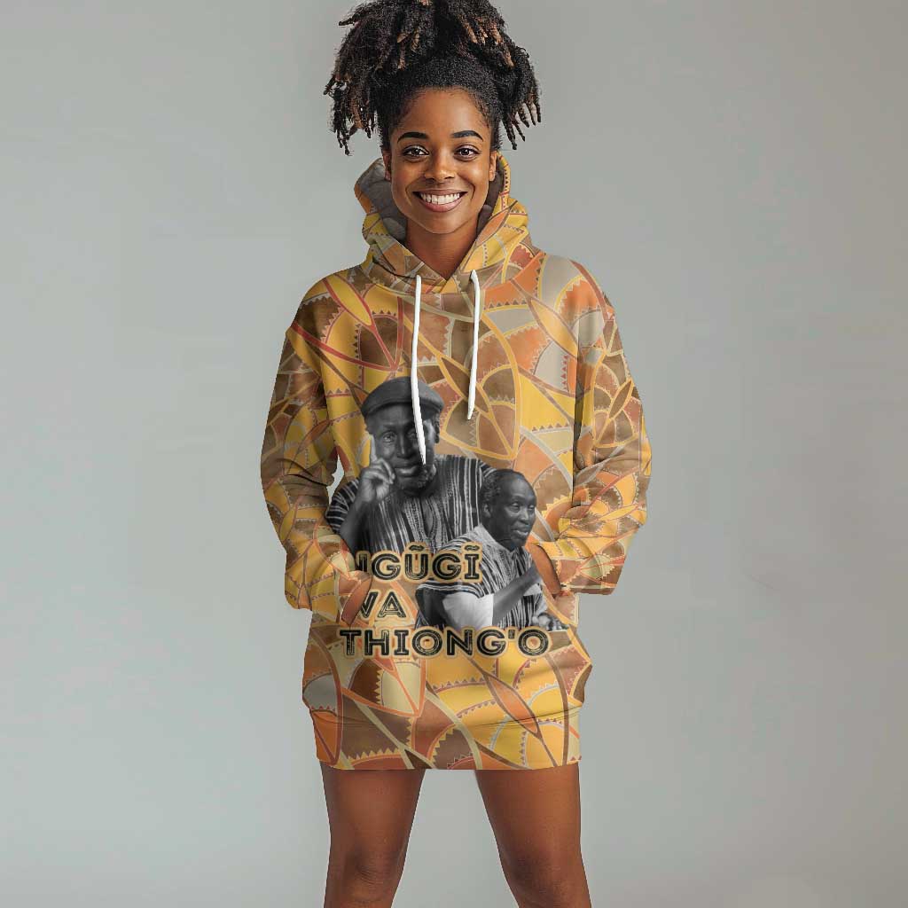 Ngugi wa Thiong O Hoodie Dress African Literary Icon Portrait Cultural Revival - Wonder Print Shop