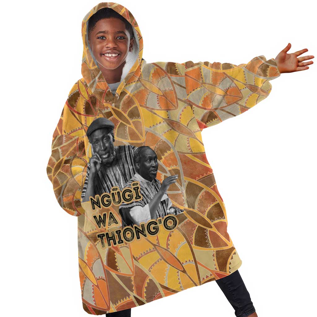 Ngugi wa Thiong O Kid Wearable Blanket Hoodie African Literary Icon Portrait Cultural Revival - Wonder Print Shop