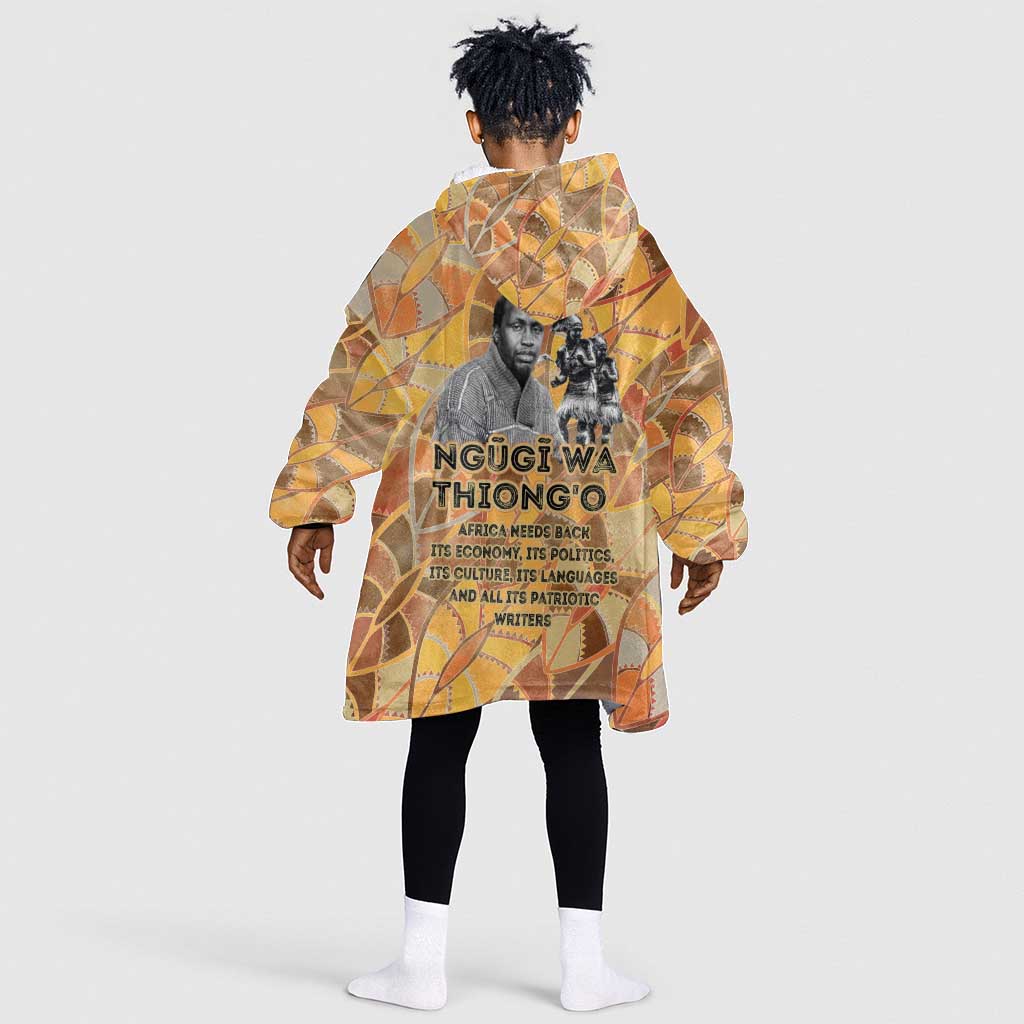 Ngugi wa Thiong O Kid Wearable Blanket Hoodie African Literary Icon Portrait Cultural Revival - Wonder Print Shop