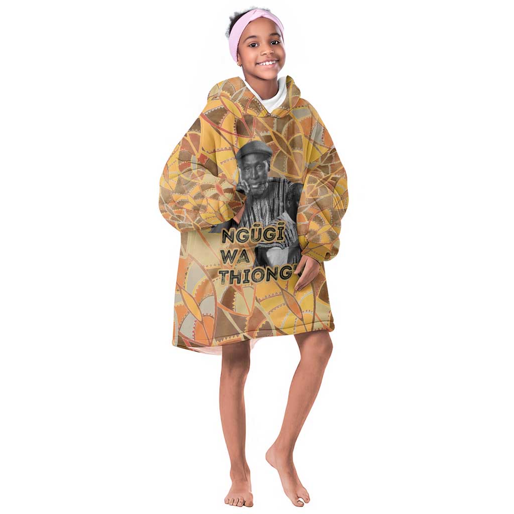 Ngugi wa Thiong O Kid Wearable Blanket Hoodie African Literary Icon Portrait Cultural Revival - Wonder Print Shop