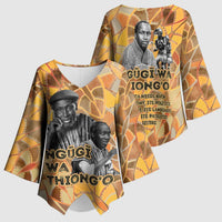 Ngugi wa Thiong O Kimono Sleeve Blouse African Literary Icon Portrait Cultural Revival - Wonder Print Shop