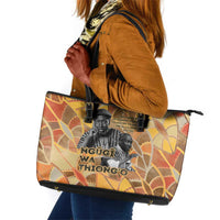 Ngugi wa Thiong O Leather Tote Bag African Literary Icon Portrait Cultural Revival - Wonder Print Shop