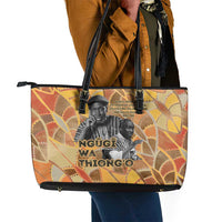 Ngugi wa Thiong O Leather Tote Bag African Literary Icon Portrait Cultural Revival - Wonder Print Shop