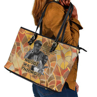 Ngugi wa Thiong O Leather Tote Bag African Literary Icon Portrait Cultural Revival - Wonder Print Shop