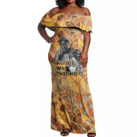 Ngugi wa Thiong O Off Shoulder Maxi Dress African Literary Icon Portrait Cultural Revival - Wonder Print Shop