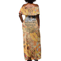 Ngugi wa Thiong O Off Shoulder Maxi Dress African Literary Icon Portrait Cultural Revival - Wonder Print Shop
