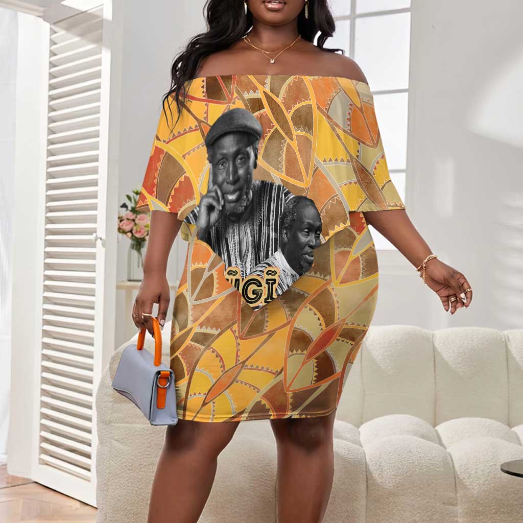 Ngugi wa Thiong O Off Shoulder Short Dress African Literary Icon Portrait Cultural Revival - Wonder Print Shop
