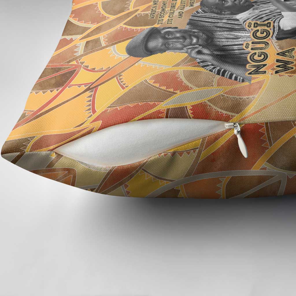 Ngugi wa Thiong O Pillow Cover African Literary Icon Portrait Cultural Revival - Wonder Print Shop