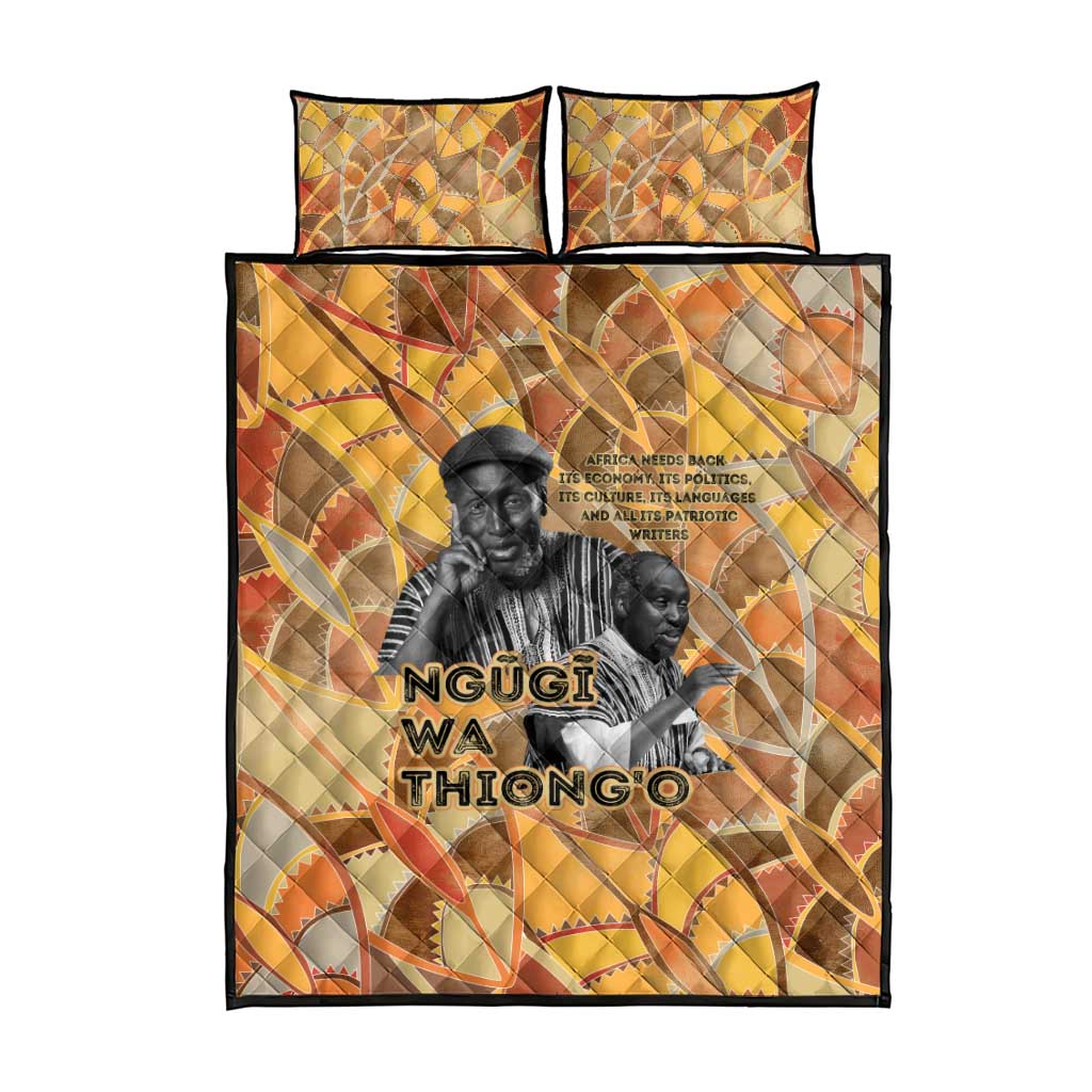 Ngugi wa Thiong O Quilt Bed Set African Literary Icon Portrait Cultural Revival - Wonder Print Shop