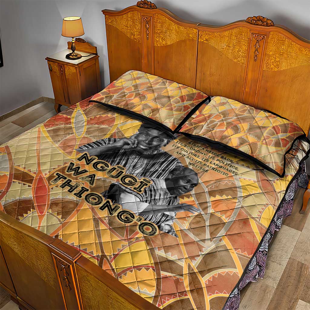 Ngugi wa Thiong O Quilt Bed Set African Literary Icon Portrait Cultural Revival - Wonder Print Shop