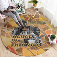 Ngugi wa Thiong O Round Carpet African Literary Icon Portrait Cultural Revival - Wonder Print Shop