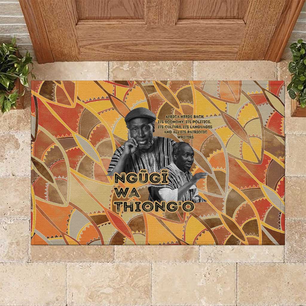 Ngugi wa Thiong O Rubber Doormat African Literary Icon Portrait Cultural Revival - Wonder Print Shop