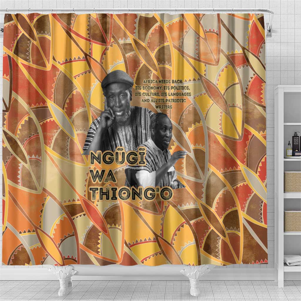 Ngugi wa Thiong O Shower Curtain African Literary Icon Portrait Cultural Revival - Wonder Print Shop