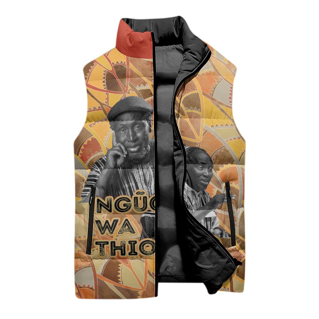 Ngugi wa Thiong O Sleeveless Puffer Jacket African Literary Icon Portrait Cultural Revival - Wonder Print Shop