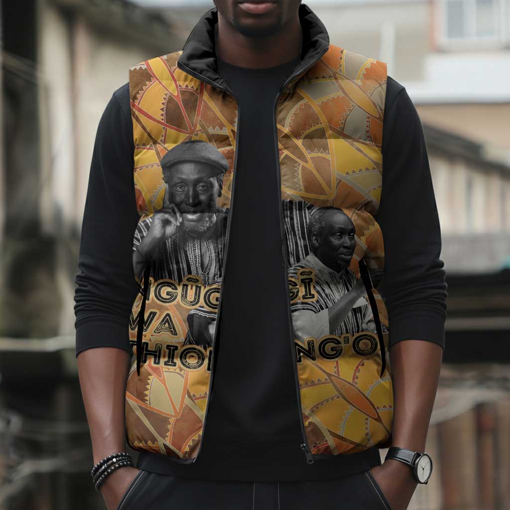 Ngugi wa Thiong O Sleeveless Puffer Jacket African Literary Icon Portrait Cultural Revival - Wonder Print Shop