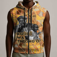 Ngugi wa Thiong O Sleeveless Zip Hoodie African Literary Icon Portrait Cultural Revival - Wonder Print Shop
