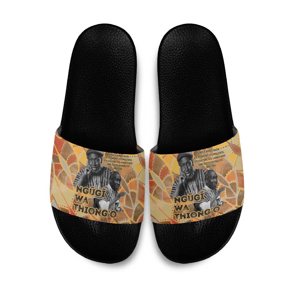 Ngugi wa Thiong O Slide Sandals African Literary Icon Portrait Cultural Revival - Wonder Print Shop