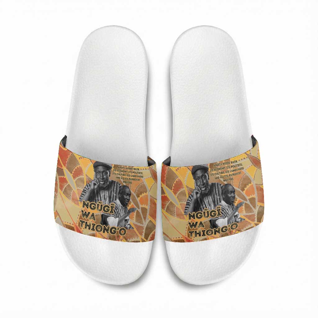 Ngugi wa Thiong O Slide Sandals African Literary Icon Portrait Cultural Revival - Wonder Print Shop