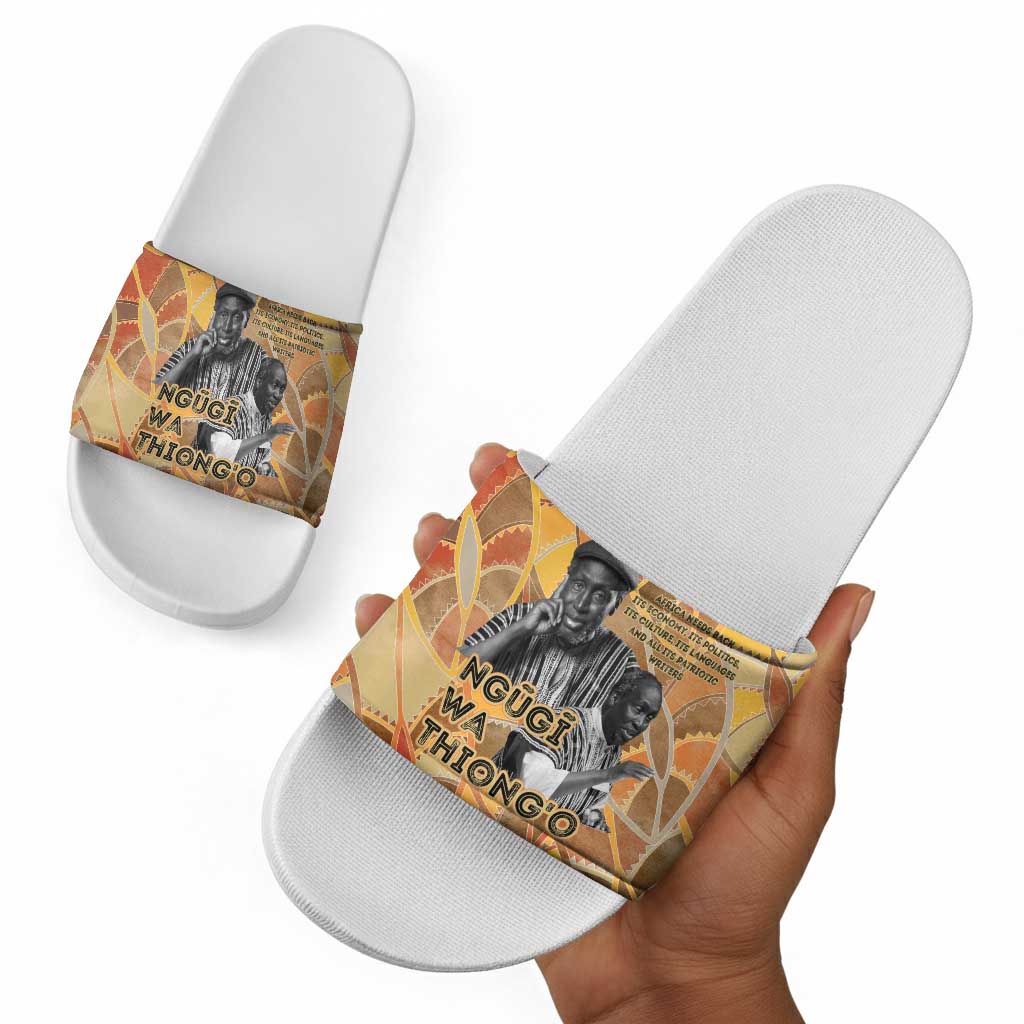 Ngugi wa Thiong O Slide Sandals African Literary Icon Portrait Cultural Revival - Wonder Print Shop