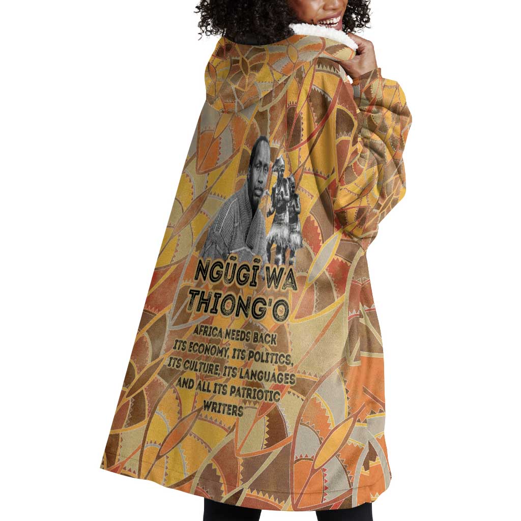 Ngugi wa Thiong O Wearable Blanket Hoodie African Literary Icon Portrait Cultural Revival - Wonder Print Shop