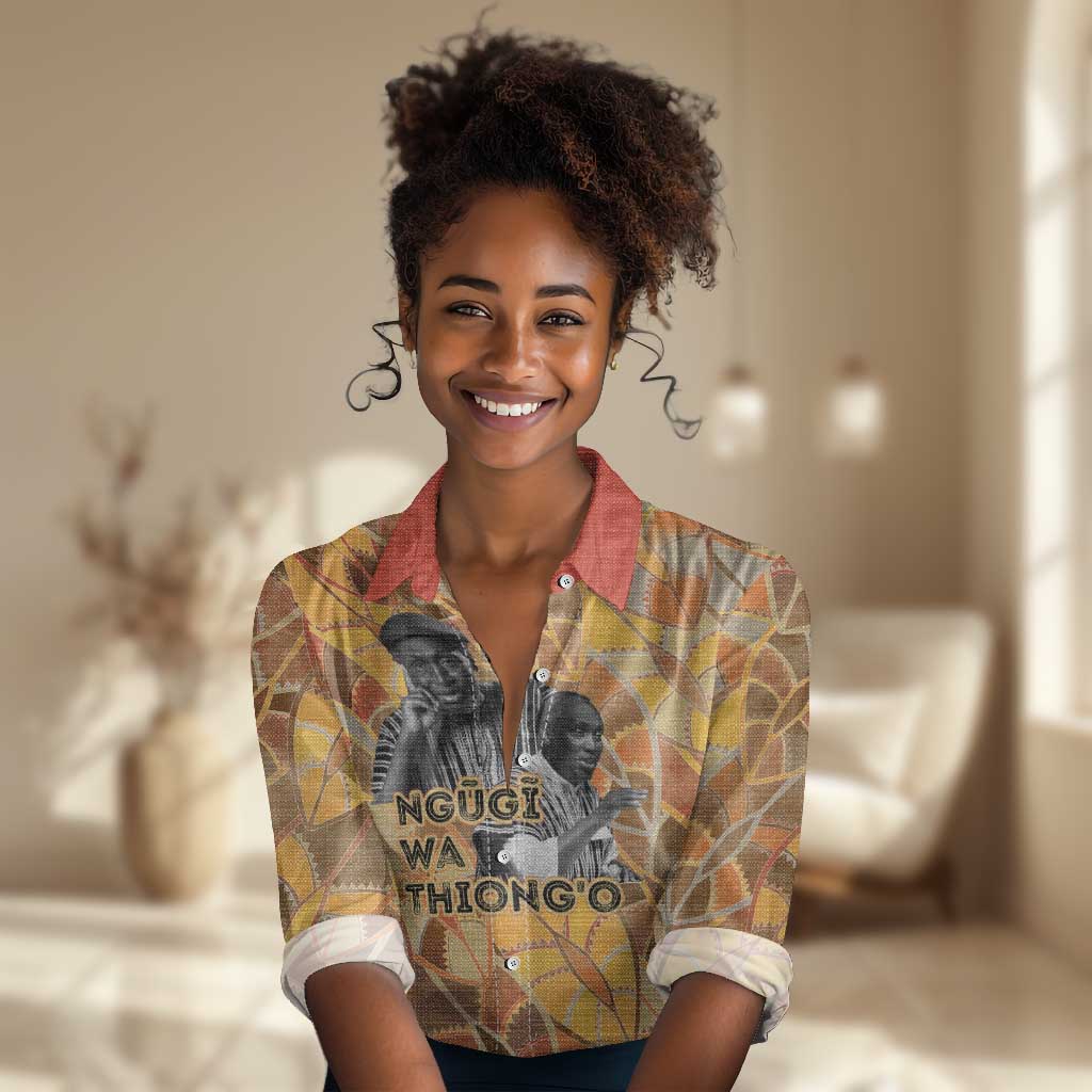 Ngugi wa Thiong O Women Casual Shirt African Literary Icon Portrait Cultural Revival - Wonder Print Shop