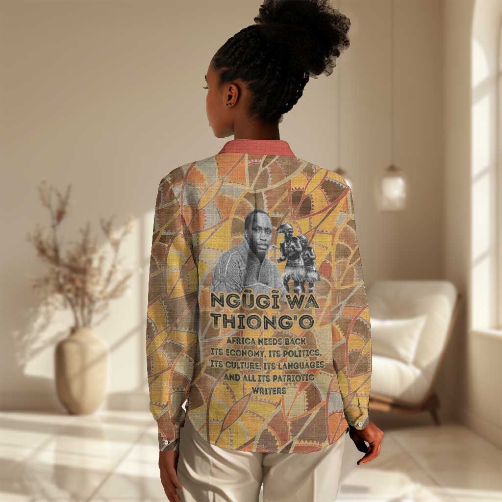 Ngugi wa Thiong O Women Casual Shirt African Literary Icon Portrait Cultural Revival - Wonder Print Shop