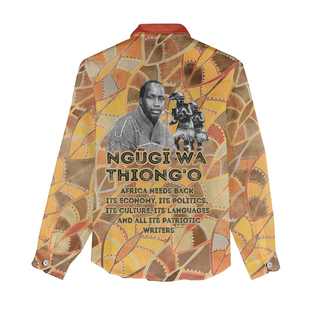 Ngugi wa Thiong O Women Casual Shirt African Literary Icon Portrait Cultural Revival - Wonder Print Shop