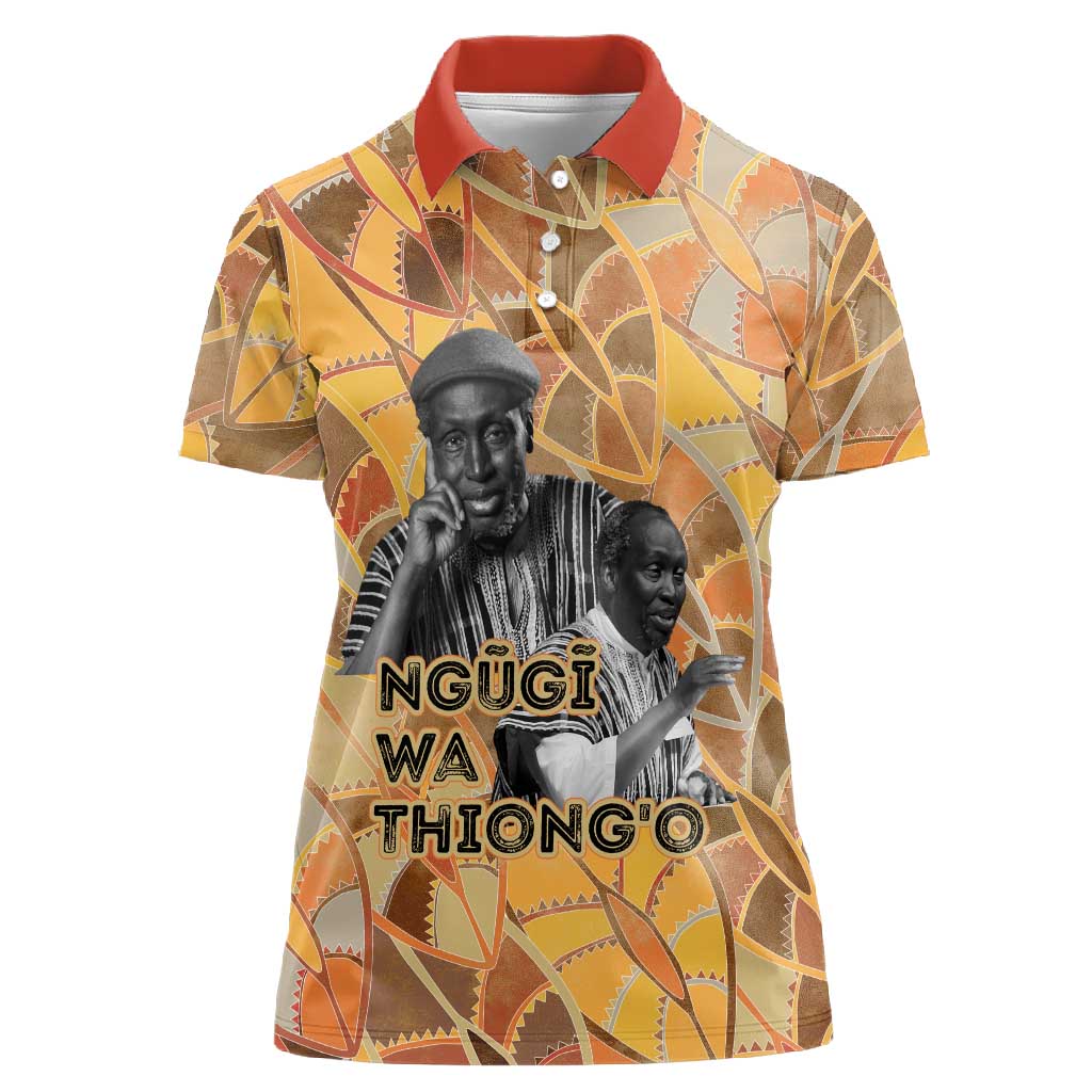 Ngugi wa Thiong O Women Polo Shirt African Literary Icon Portrait Cultural Revival - Wonder Print Shop