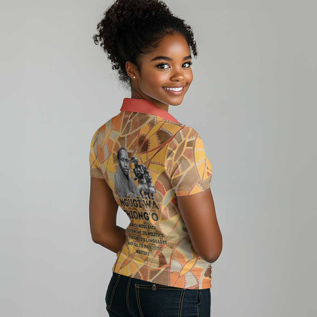 Ngugi wa Thiong O Women Polo Shirt African Literary Icon Portrait Cultural Revival - Wonder Print Shop