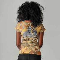 Ngugi wa Thiong O Women V-Neck T-Shirt African Literary Icon Portrait Cultural Revival - Wonder Print Shop