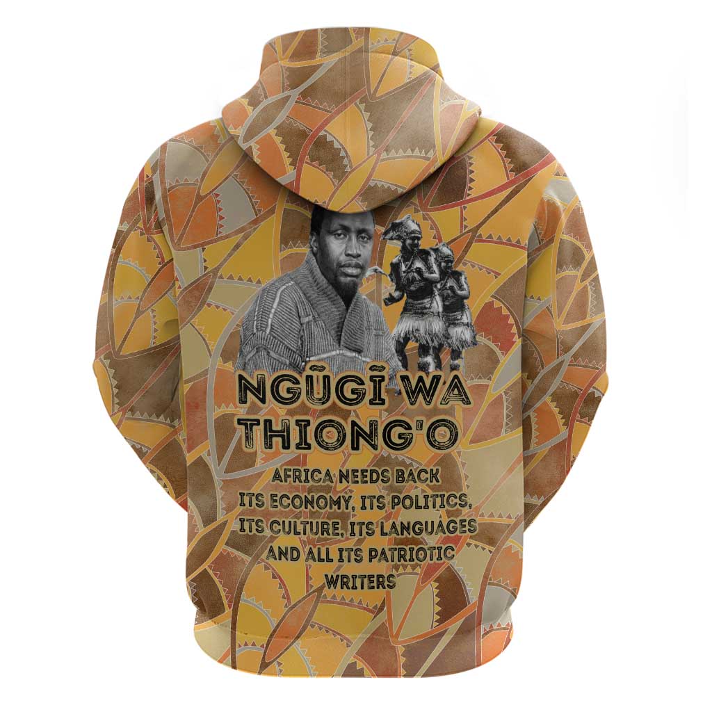 Ngugi wa Thiong O Zip Hoodie African Literary Icon Portrait Cultural Revival - Wonder Print Shop