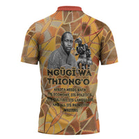 Ngugi wa Thiong O Zipper Polo Shirt African Literary Icon Portrait Cultural Revival - Wonder Print Shop