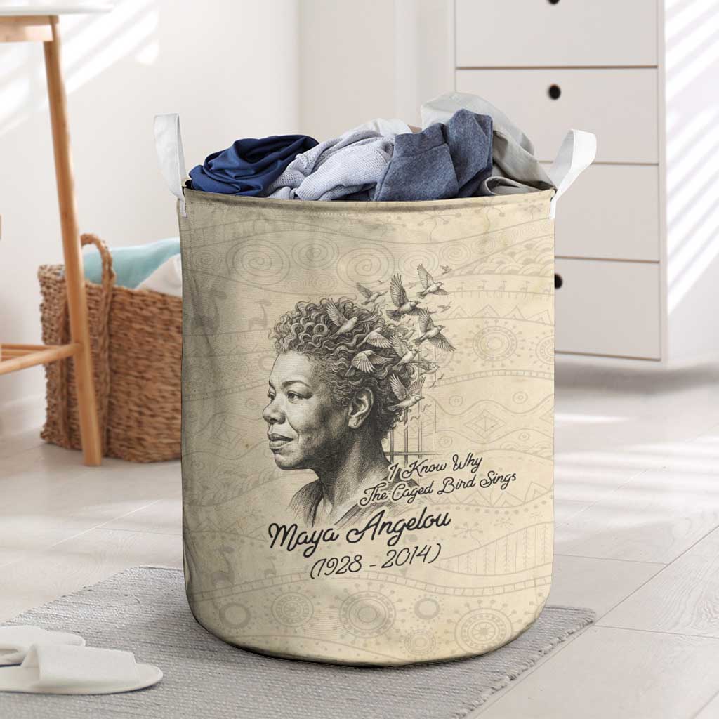 Maya Angelou Laundry Basket I Know Why The Caged Bird Sings - Wonder Print Shop