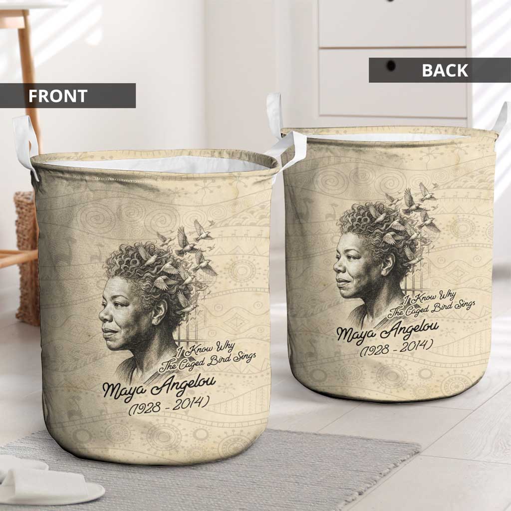 Maya Angelou Laundry Basket I Know Why The Caged Bird Sings - Wonder Print Shop