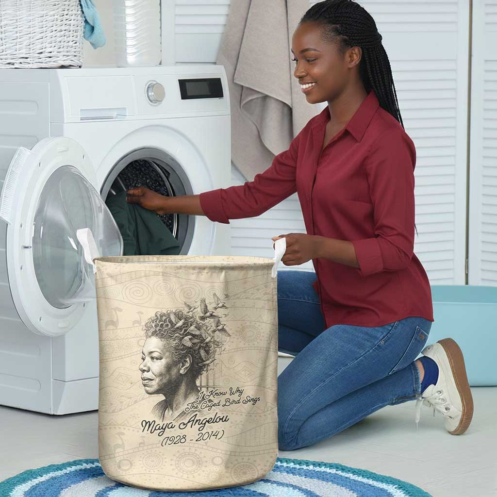 Maya Angelou Laundry Basket I Know Why The Caged Bird Sings - Wonder Print Shop