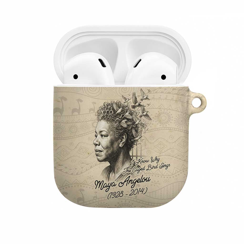 Maya Angelou AirPods Case I Know Why The Caged Bird Sings - Wonder Print Shop