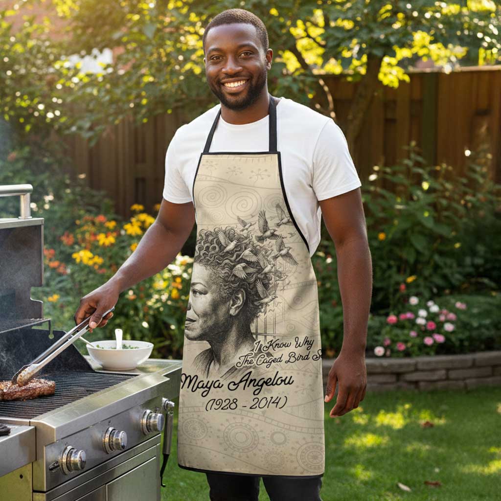 Maya Angelou Apron I Know Why The Caged Bird Sings - Wonder Print Shop