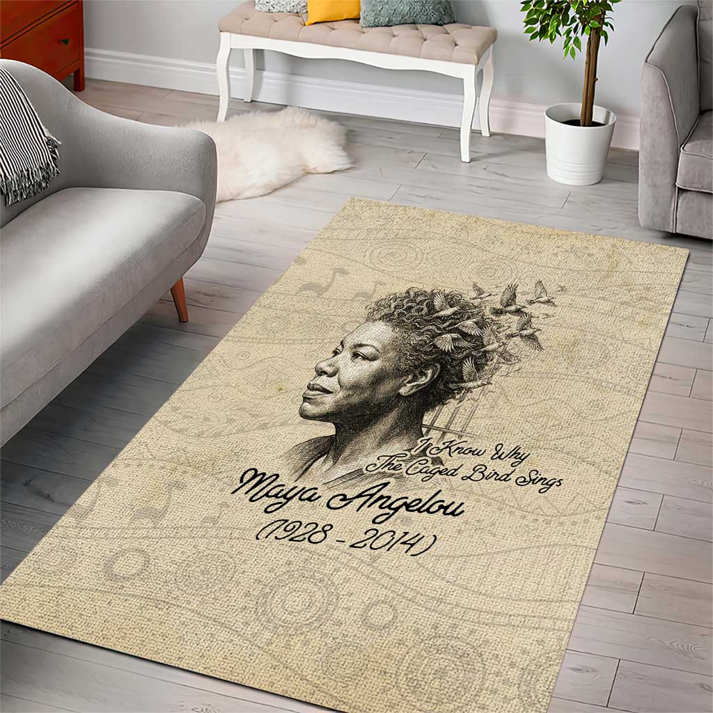 Maya Angelou Area Rug I Know Why The Caged Bird Sings - Wonder Print Shop
