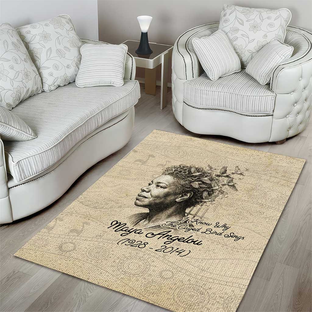 Maya Angelou Area Rug I Know Why The Caged Bird Sings - Wonder Print Shop