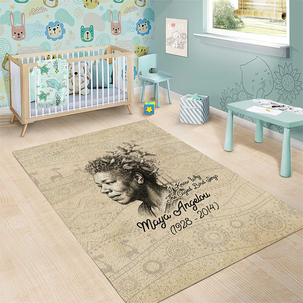 Maya Angelou Area Rug I Know Why The Caged Bird Sings - Wonder Print Shop