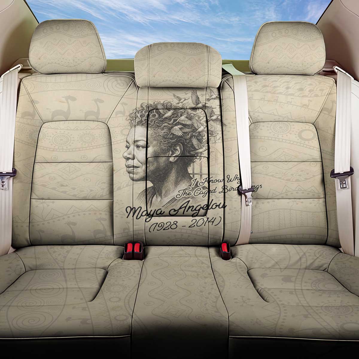 Maya Angelou Back Car Seat Cover I Know Why The Caged Bird Sings - Wonder Print Shop