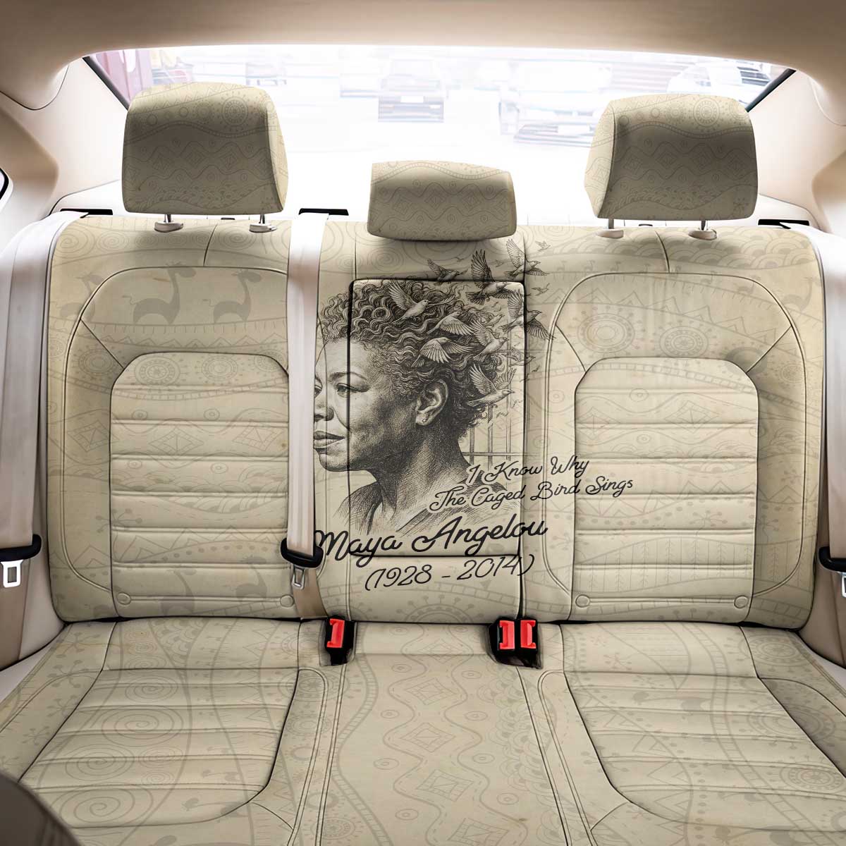 Maya Angelou Back Car Seat Cover I Know Why The Caged Bird Sings - Wonder Print Shop