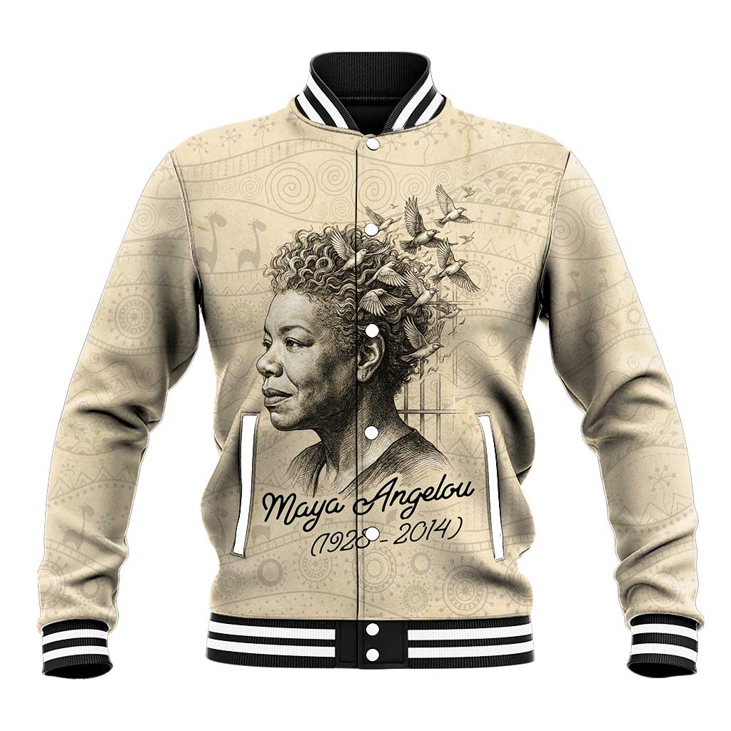 Maya Angelou Baseball Jacket I Know Why The Caged Bird Sings - Wonder Print Shop