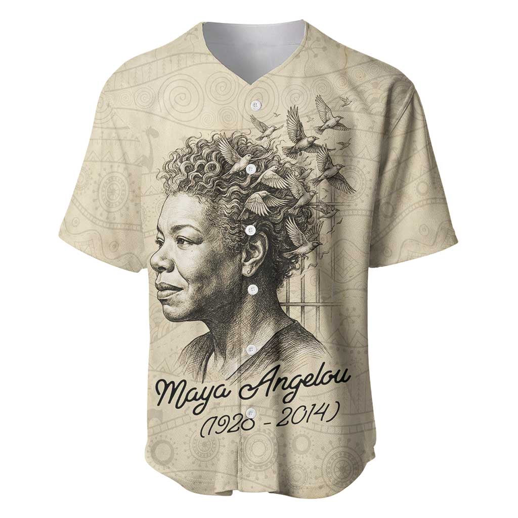 Maya Angelou Baseball Jersey I Know Why The Caged Bird Sings - Wonder Print Shop