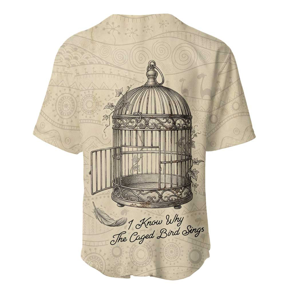Maya Angelou Baseball Jersey I Know Why The Caged Bird Sings - Wonder Print Shop