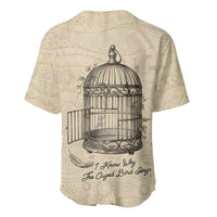 Maya Angelou Baseball Jersey I Know Why The Caged Bird Sings - Wonder Print Shop